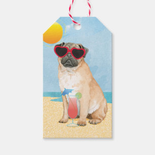 Etiquetas Para Regalos Pug de verano
