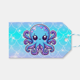 Etiquetas Para Regalos Pulpo azul lindo