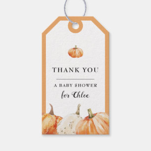 Etiquetas Para Regalos Pumpkin Fall Watercolor Baby Shower Gracias