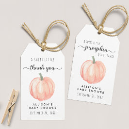 Etiquetas Para Regalos Pumpkin Watercolor Baby Shower Gracias