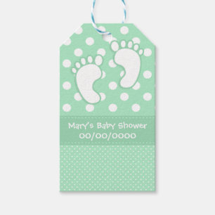 Etiquetas Para Regalos Punto de polka de los pies del bebé