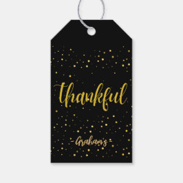Etiquetas Para Regalos Punto de polka oro glamoroso Gracias