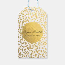 Etiquetas Para Regalos Puntos de Confeti de Papel de Oro Favor Moderno de