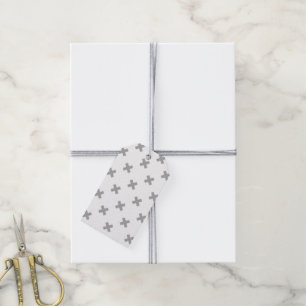 Etiquetas Para Regalos Puntos de cruz grises sobre blanco