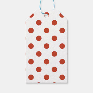 Etiquetas Para Regalos Puntos de Polka grandes - Pezón oscuro rojo sobre
