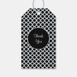 Etiquetas Para Regalos Puntos de Polka Negra en Personalizado Gris Gracia