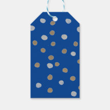Puntos de Polka Plata y Oro en Azul
