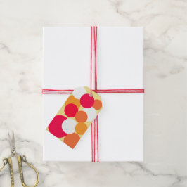 Etiquetas Para Regalos Puntos de polka rosa, Naranja y amarillo
