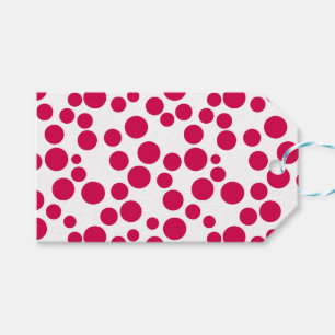 Etiquetas Para Regalos puntos rojos de polka en un fondo blanco