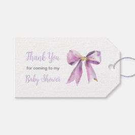 Etiquetas Para Regalos Purple Coquette Bow Baby Shower