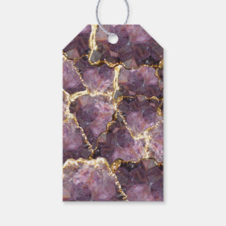 Etiquetas Para Regalos Purple Gold Crystal Collage Gift Tags