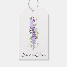 Etiquetas Para Regalos Purple Shades Floral Garland Save the Date