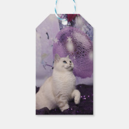 Etiquetas Para Regalos Purple XMAS Cat
