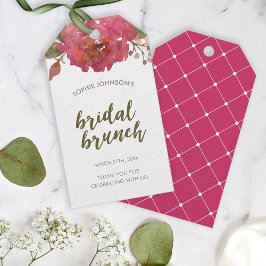Etiquetas Para Regalos Púrpura acuarela Floral Bridal Brunch Favorito Eti