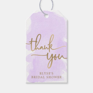 Etiquetas Para Regalos Púrpura acuarela Gold Bridal Shower Favorito Etiqu