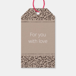 Etiquetas Para Regalos Purpurina de leopardo de la crema Mocha de chocola