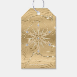 Etiquetas Para Regalos Purpurina de oro de lujo Snowflake Diamond