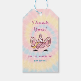 Etiquetas Para Regalos Purpurina de oro de tintes de tintes de unicornio 