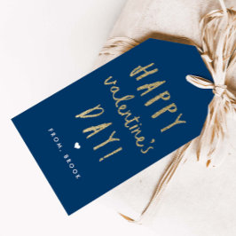 Etiquetas Para Regalos Purpurina de oro Feliz Día de San Valentín