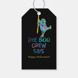 Etiquetas Para Regalos Purpurina Falsa de Fantasma Divertido de Halloween