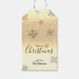 Etiquetas Para Regalos Purpurina Faux Gold Faux de vacaciones clásicas