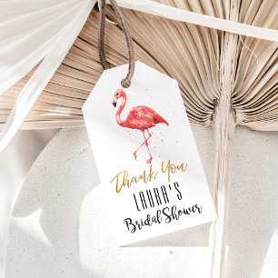 Etiquetas Para Regalos Purpurina Flamingo Gold   Ducha de novia