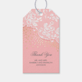 Etiquetas Para Regalos Purpurina Lace Gold Confetti Boda Vintage Rosa