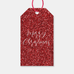 Etiquetas Para Regalos Purpurina Rojo Glitz