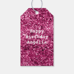 Etiquetas Para Regalos Purpurina rosa Sparkle