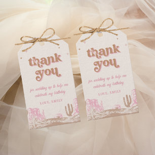 Etiquetas Para Regalos ¡Qué bien! Cumpleaños de la lechona rosa occidenta