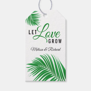 Etiquetas Para Regalos Que el amor crezca Boda de follaje tropical gracia