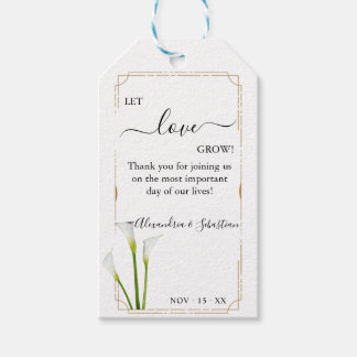 Etiquetas Para Regalos Que el amor crezca Calla Lily Greenery Wedding Fav