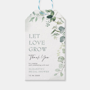 Etiquetas Para Regalos Que el amor crezca Eucalyptus Greenery Bridal Show