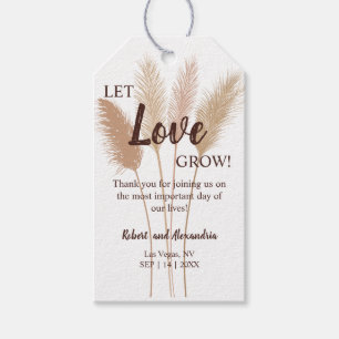 Etiquetas Para Regalos Que el amor crezca Pampas Favor de la Boda de Gras