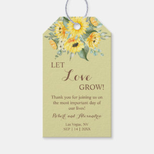 Etiquetas Para Regalos Que el amor crezca Sunflowers Favor de la boda