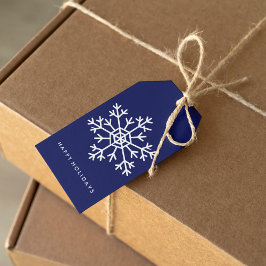 Etiquetas Para Regalos ¡Que La Nieve! Copos de nieve azules