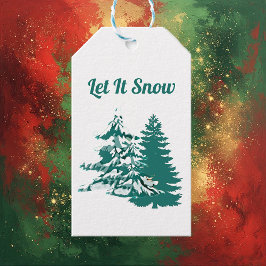 Etiquetas Para Regalos Que nieve acuarela Navidades de invierno Woodland