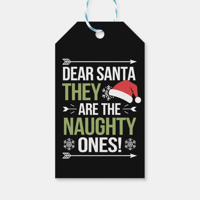 Etiquetas Para Regalos Querido Papá Noel, son los Navidades traviesos (Reverso)