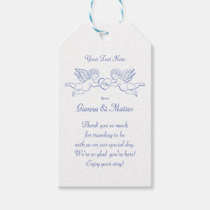 Etiquetas Para Regalos Querubines sosteniendo corazón parejas Cupidos ini