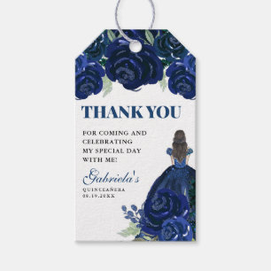Etiquetas Para Regalos Quinceanera Floral Oro Azul Mis Quince Anos