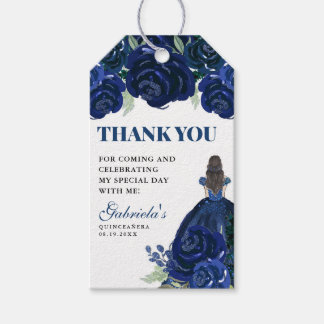 Etiquetas Para Regalos Quinceanera Floral Oro Azul Mis Quince Anos