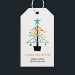 Etiquetas Para Regalos Quirky Vintage Christmas Tree Mid Century Retro<br><div class="desc">Dale a tus amigos y a tu familia una divertida etiqueta de regalo de mediados de siglo en su presente de este año. Con su funky árbol de Navidad retro en turquesa,  naranja,  bronceado,  oro y negro seguro que será amado por todos los que lo reciben.</div>