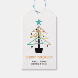Etiquetas Para Regalos Quirky Vintage Christmas Tree Mid Century Retro