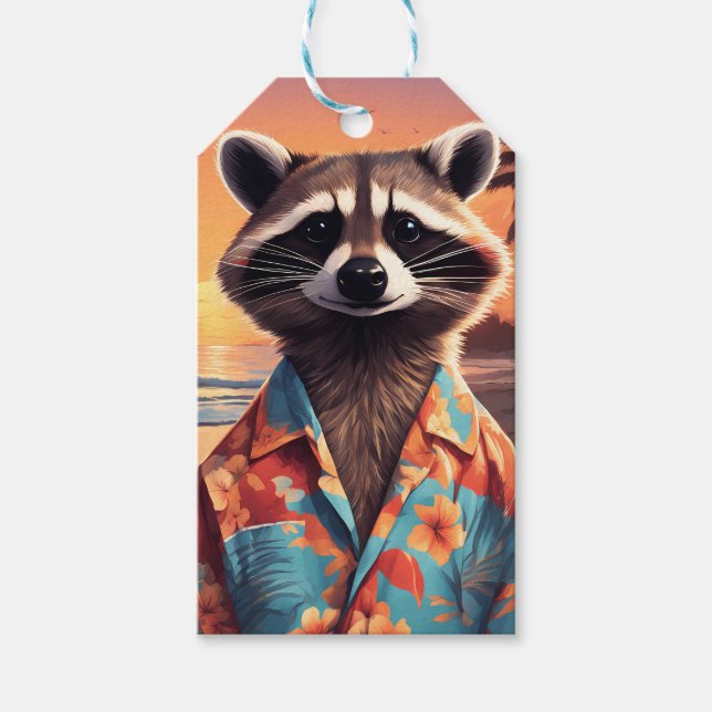 Etiquetas Para Regalos Raccoon Holiday (Anverso)
