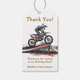 Etiquetas Para Regalos Racer Revuelto: Bash de cumpleaños de moto gracias