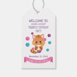 Etiquetas Para Regalos Rainbow Confetti Cute Kitty Birthday Party Favor