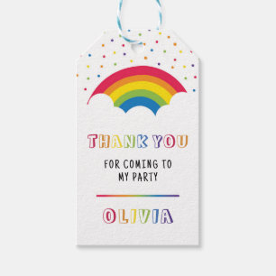 Etiquetas Para Regalos Rainbow White Favor Tag for Birthday Party Color