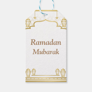 Etiquetas Para Regalos Ramadan Kareem Tipografía Creciente islámica Texto