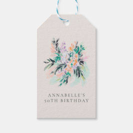 Etiquetas Para Regalos Ramo de Flores Elegantes Modernas para Cumpleaños