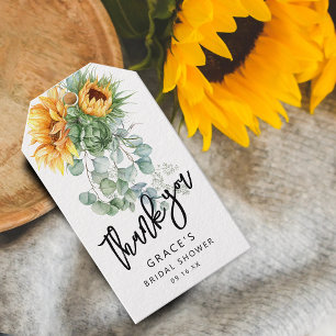 Etiquetas Para Regalos Ramo de Novia Favor de Agradecimiento Girasol Euca